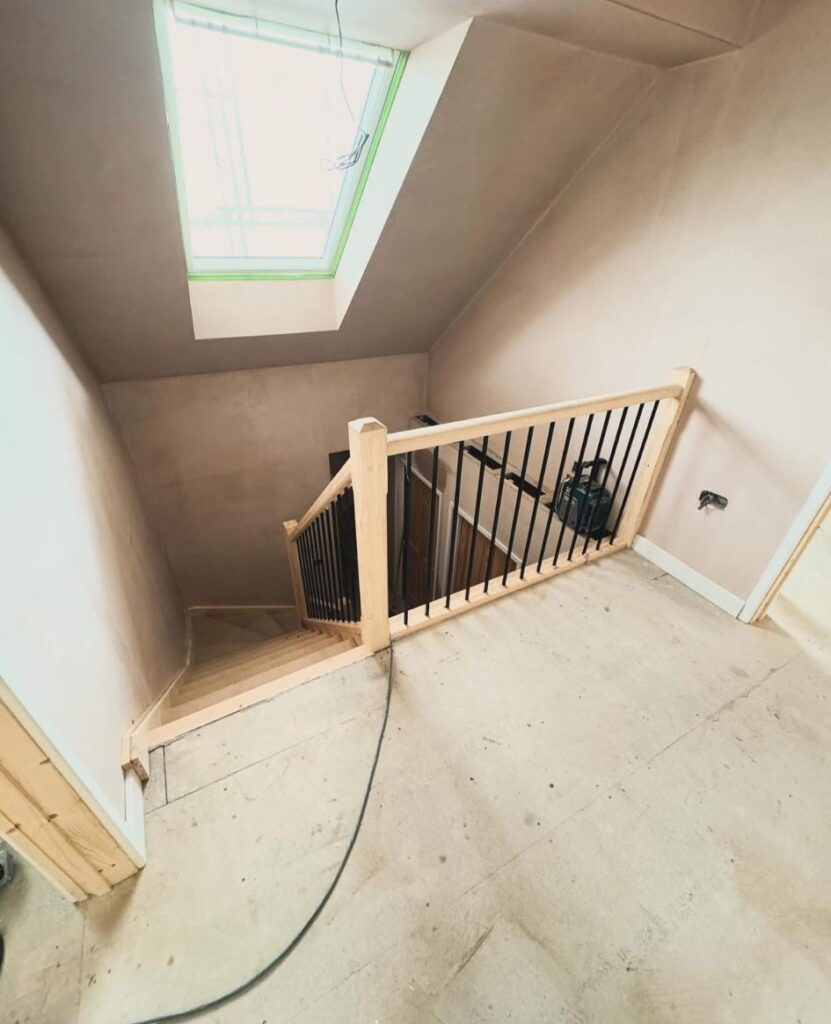 Balustrade at top of stairs